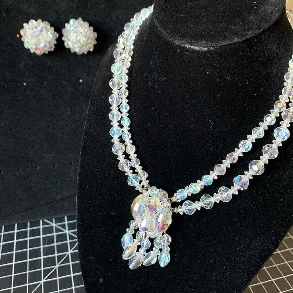 Aurora Borealis Necklace and Earrings Set - Picture 1 of 6